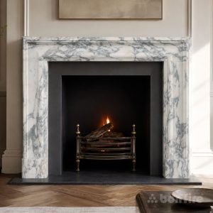 Bolection 50" Arabescato Marble Fireplace Surround - Honed