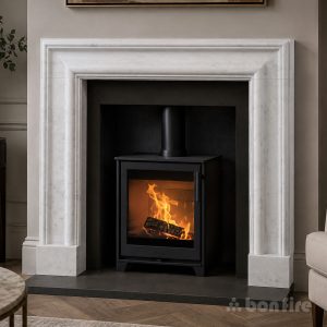 Bolection 50" Carrara Marble Fireplace Surround - Honed