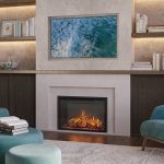 eMotiv 74 Electric Fireplace Hearth Mounted TV Above