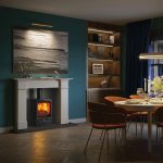 claremont fireplace with log burner