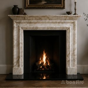 Salisbury Bolection 58" Dolomite Gold Marble Fireplace Surround