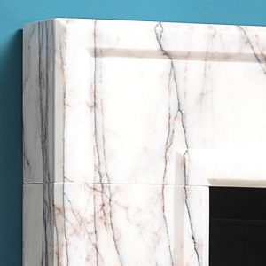 allora lilac marble fireplace close up