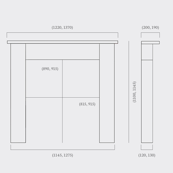appledore fireplace dimensions