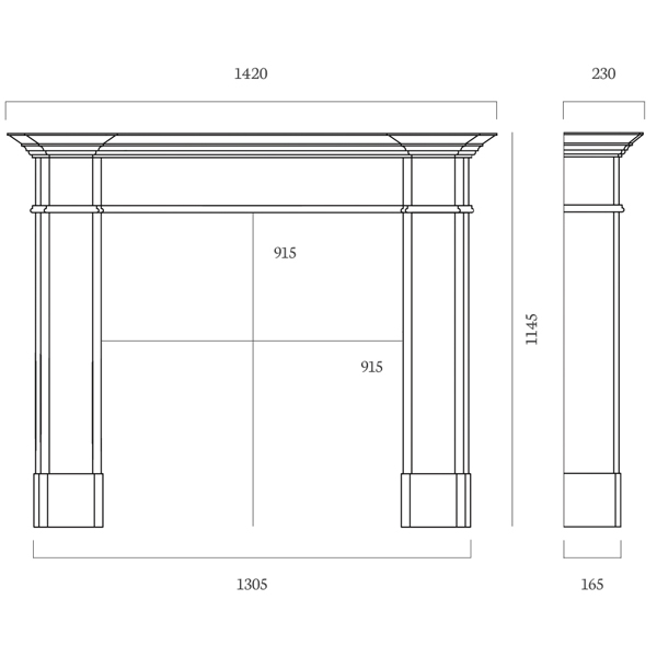 balham fireplace dimensions