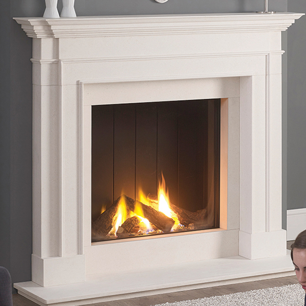 clarence limestone fireplace surround