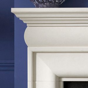 hampton limestone fireplace close up