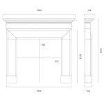 hampton limestone fireplace dimensions