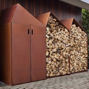 rb73 sheddak corten wood storage