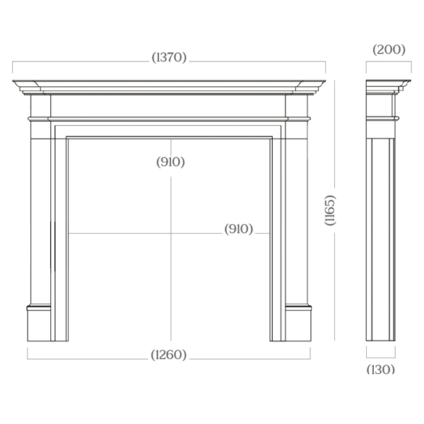 washington fireplace dimensions