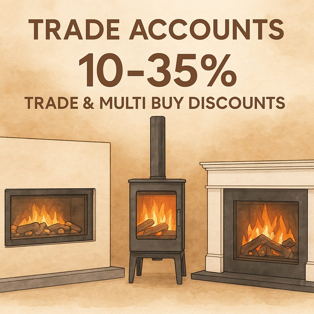 trade and multi buy discounts with fireplaces and stoves graphic
