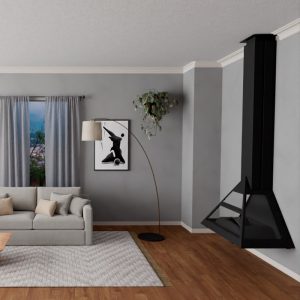 Traforart Admeto Suspended Front Facing Wood Burning Stove