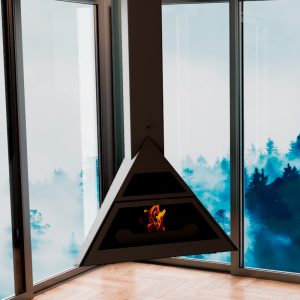 Traforart Admeto Suspended Corner Wood Burning Stove