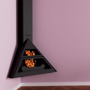 Traforart Admeto Wall Mounted Corner Wood Burning Stove