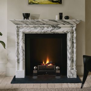 Alderney 58" Arabescato Marble Fireplace Surround