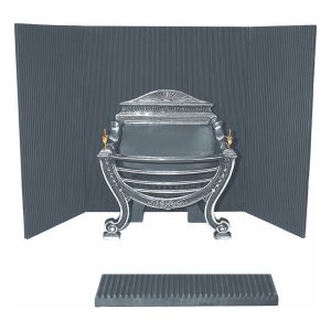 Reeded Cast Iron Fireplace Panel – 30" x 40" (76 x 101.5cm, 87kg)