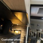 photo of heat shield on fireplace beam in customers house