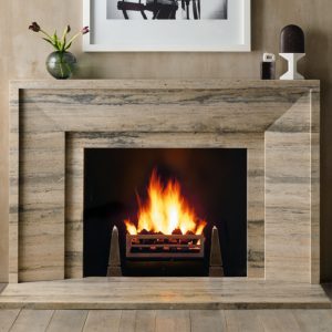 Metropolitan Silver Travertine Fireplace Surround