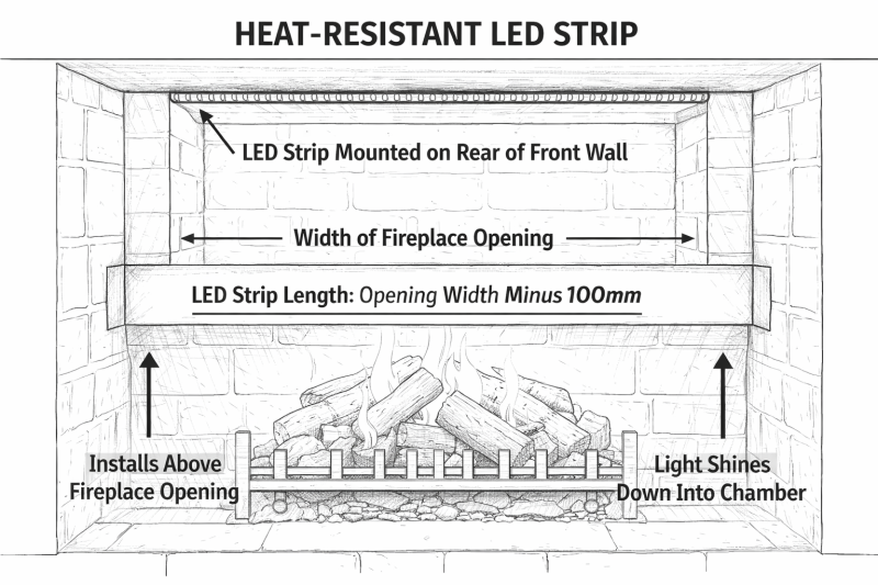 LED Lighting Strip Placement Diagram