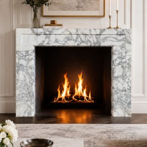 Shoreditch 58" Arabescato Marble Fireplace Surround