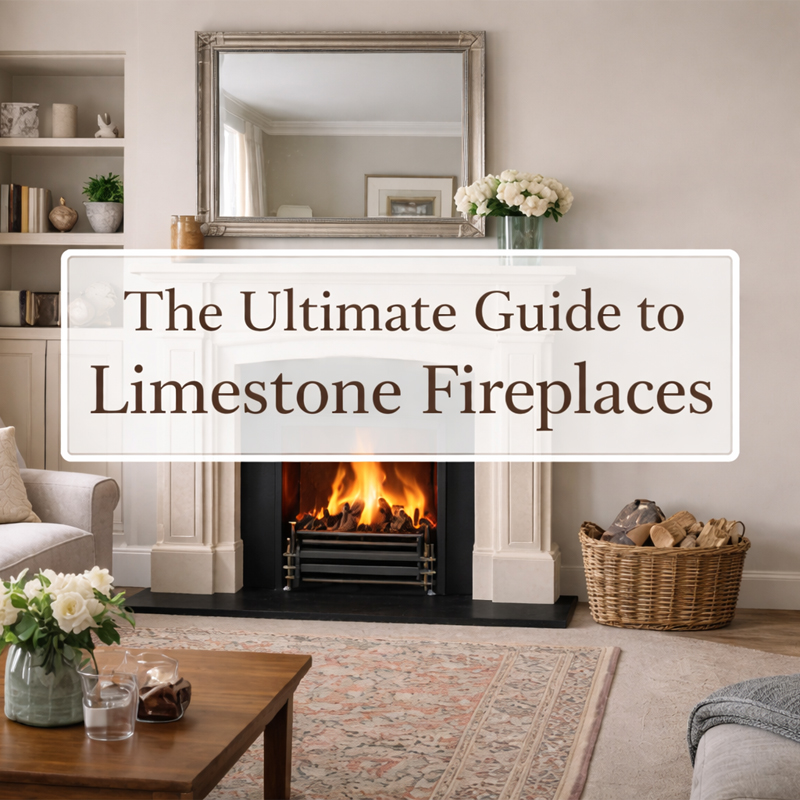 ultimate guide to limestone fireplaces featured image.