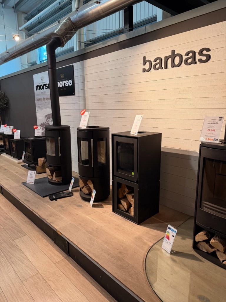 Barbas, Morso and ACR wood burning stoves showroom area