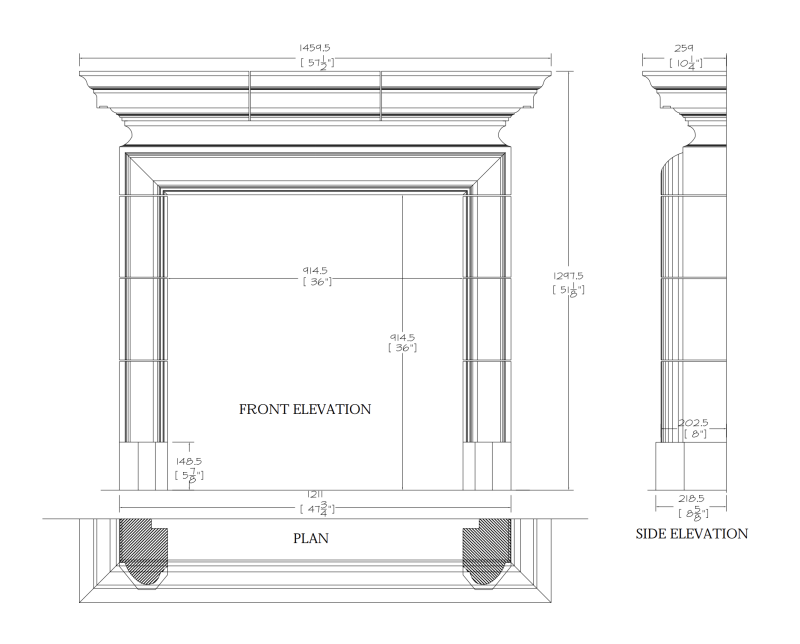 Chesneys Stirling 58" Limestone Fireplace Surround