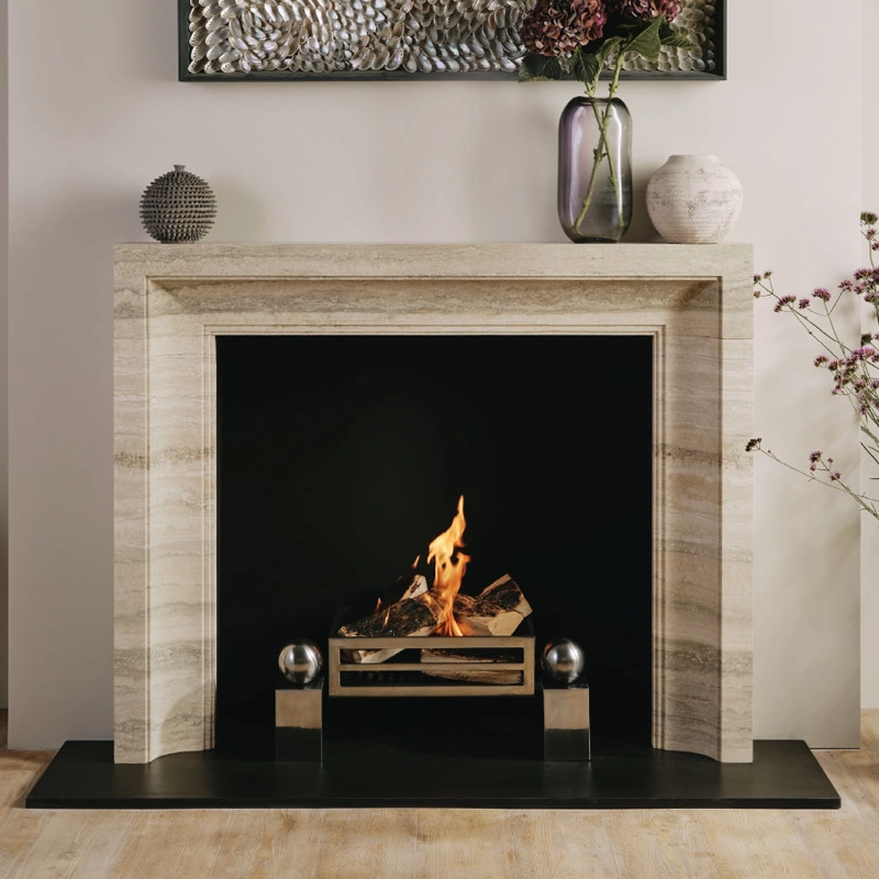 travertine fireplace featured image