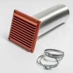 Direct Ventilation Kit 100mm 6x6 Louvre Grille Terracotta
