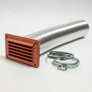 Direct Ventilation Kit 82mm 6x3 Louvre Grille Terracotta