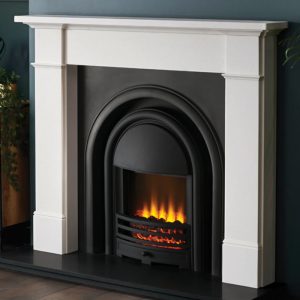 Solution Fires Provident Flat Wall Electric Cast Iron Fireplace Suite