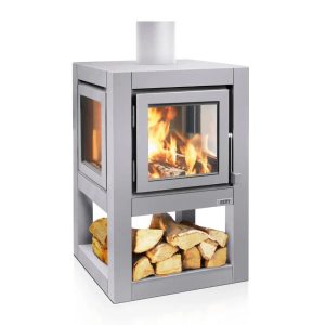 RB73 Quaruba L Mobile Outdoor Fireplace - Matt Stainless Steel