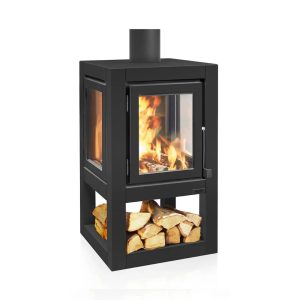 RB73 Quaruba XL Mobile Outdoor Fireplace - Black