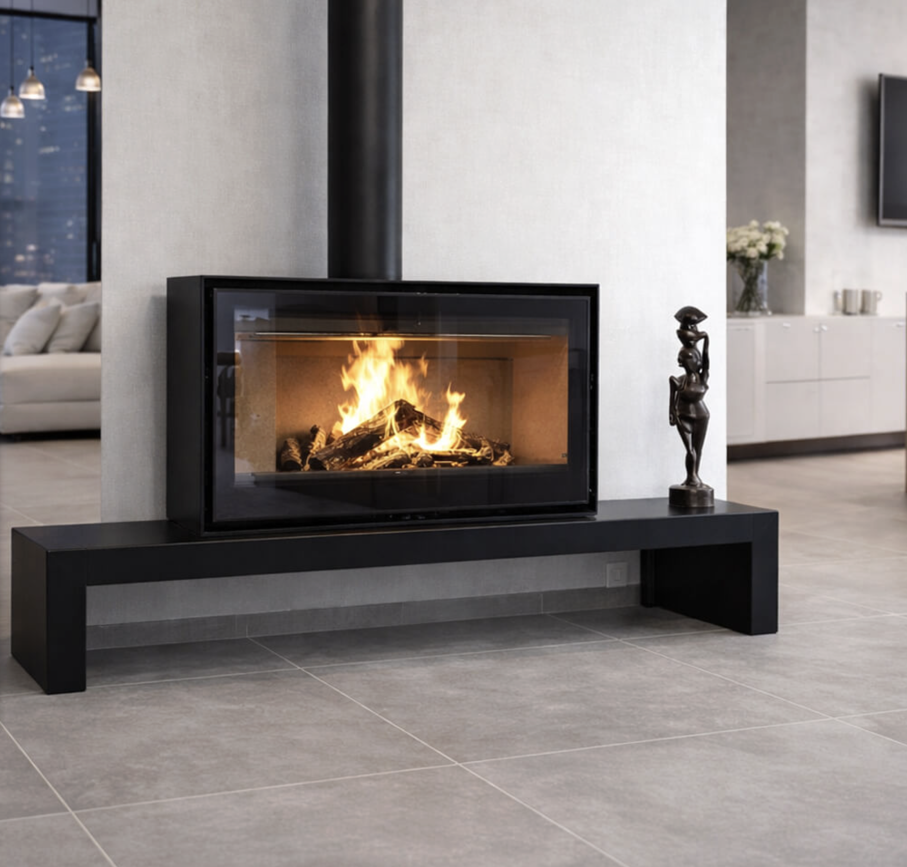 Rocal Habit 100 Wood Burning Stove – Stove Bench - Bonfire