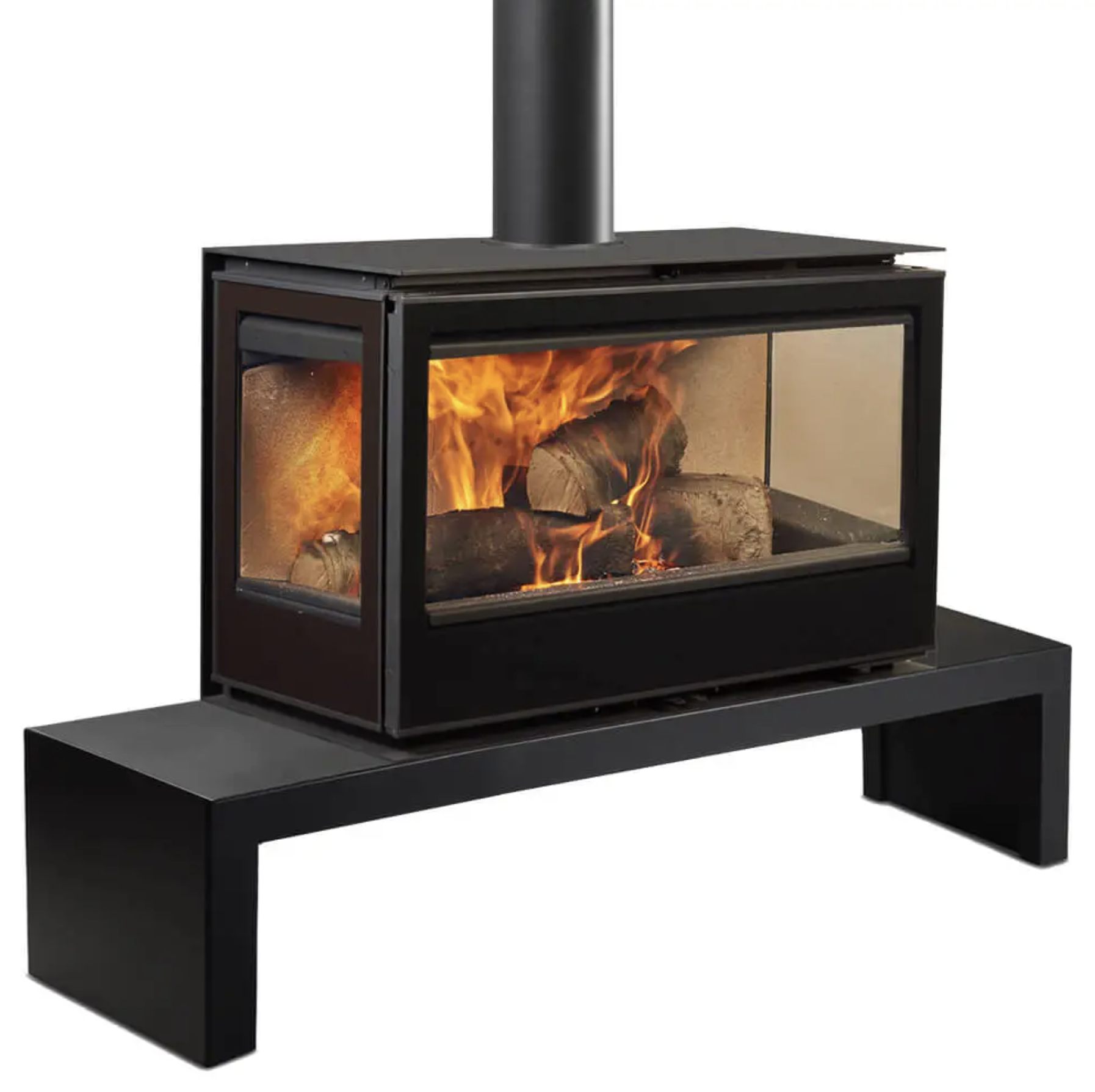 Rocal Habit 93 TC Wood Burning Stove – Stove Bench - Bonfire