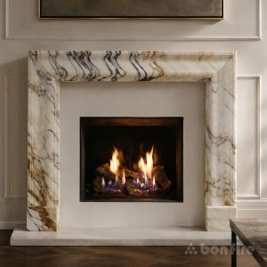 Berwick Bolection 50" Arabescato Marble Fireplace Surround - Honed