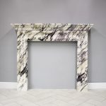 Salisbury Bolection 58 inch Calacatta Viola Marble Fireplace Surround White Background