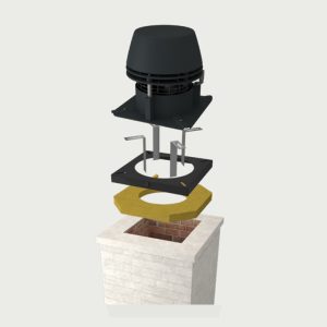 Exodraft RS009 Chimney Fan Package for Stove or Insert – Brick Chimney Above Ridge