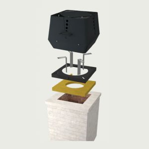 Exodraft RSV012 Chimney Fan Package for Open Fireplace or Two Stoves – Brick Chimney Below Ridge