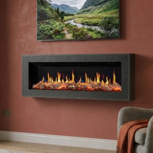 Katell Italia Barletta Luminosa Wall Mounted Electric Fireplace Suite