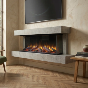 Katell Italia Cento Deep Wall Mounted Electric Fireplace Suite