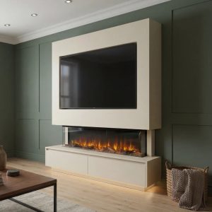 Katell Italia Rivello Media Wall Electric Fireplace Suite