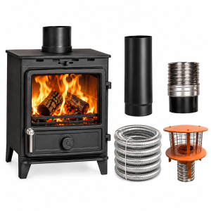 FDC 5 Eco Multifuel Stove & Flue Liner Package